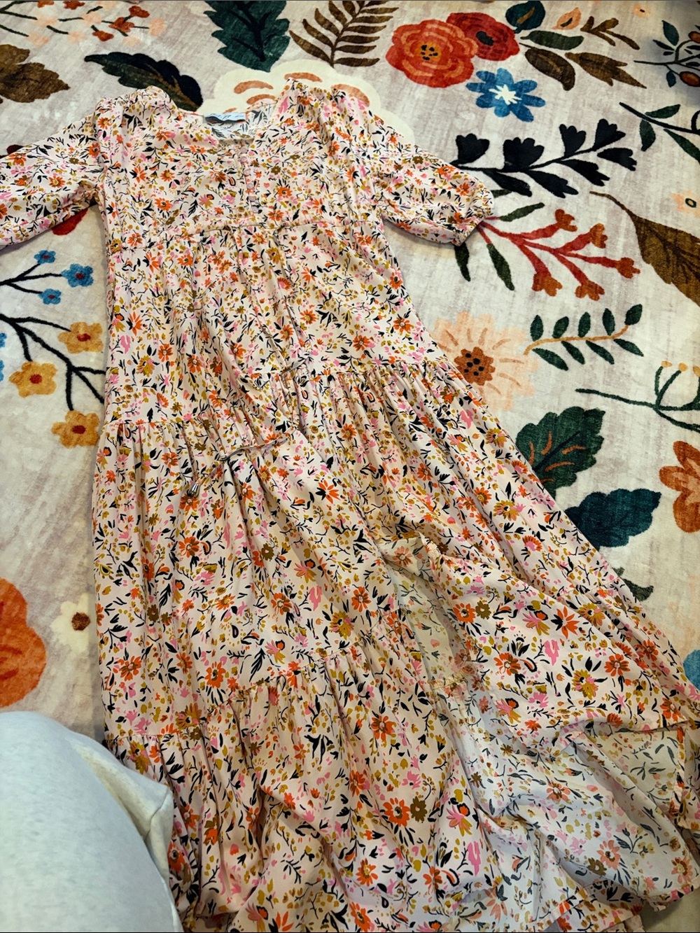Floral Tiered Maxi Dress - Pink Floral